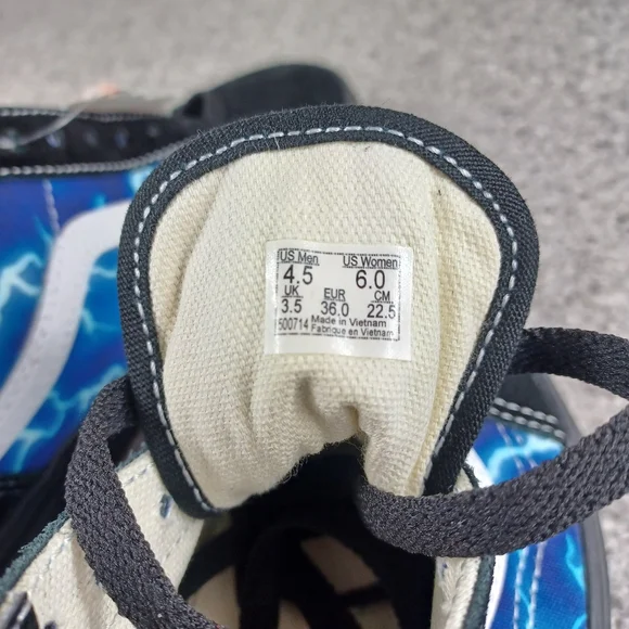 VANS Electric Blue Black Lightning Low Top Sneakers Shoes - Picture 6 of 6
